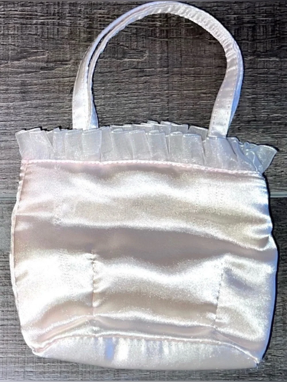 💞 Small Pink Satin Purse with Ribbon Trim